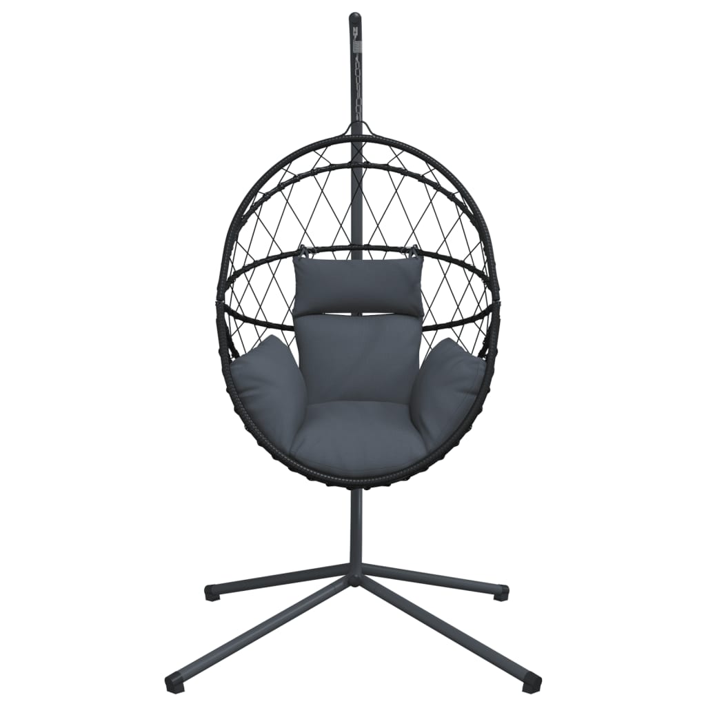 Silla Colgante Huevo Con Soporte Ratán Y Acero