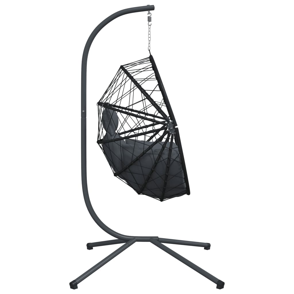 Silla Colgante Huevo Con Soporte Ratán Y Acero