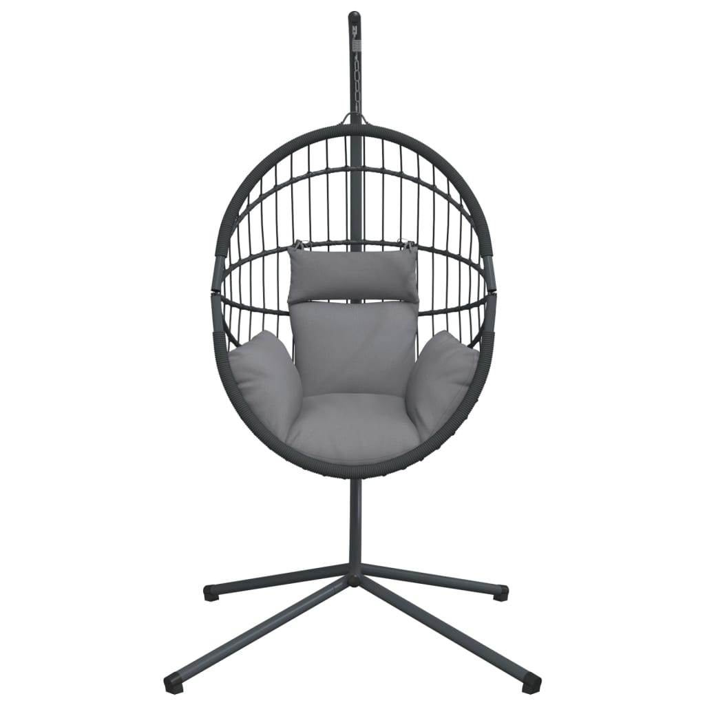 Silla Colgante Huevo Con Soporte Ratán Y Acero