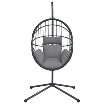 Silla Colgante Huevo Con Soporte Ratán Y Acero