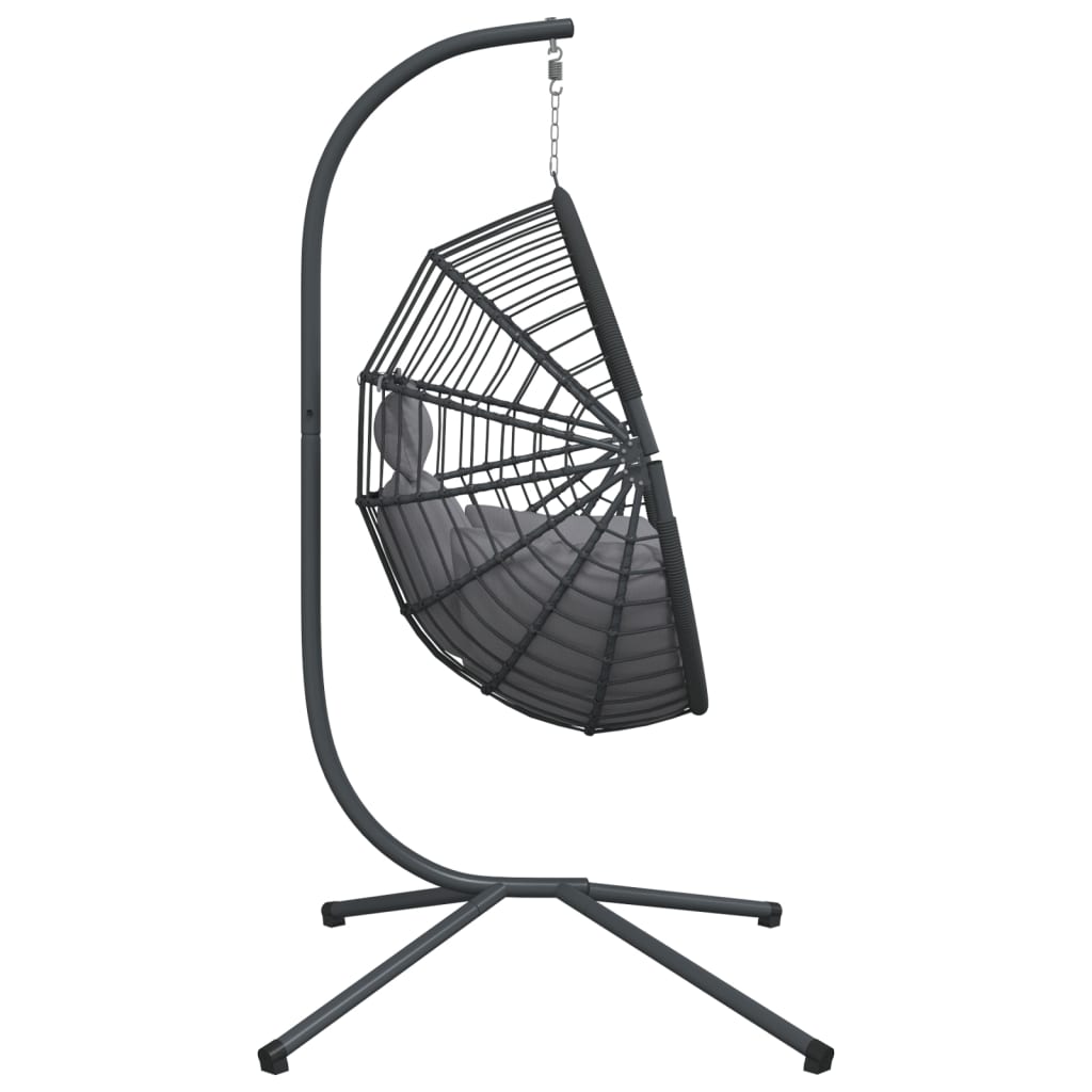 Silla Colgante Huevo Con Soporte Ratán Y Acero