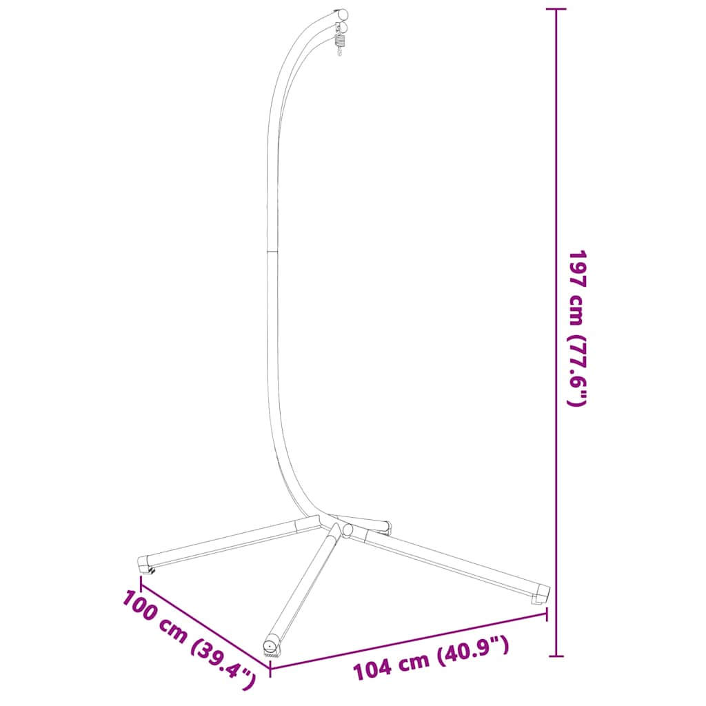 Silla Colgante Tipo Huevo Sin Cesta, Acero