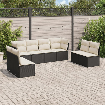 Set De Sofás De Jardín 8 Pzas Y Cojines Ratán Sintético Gris