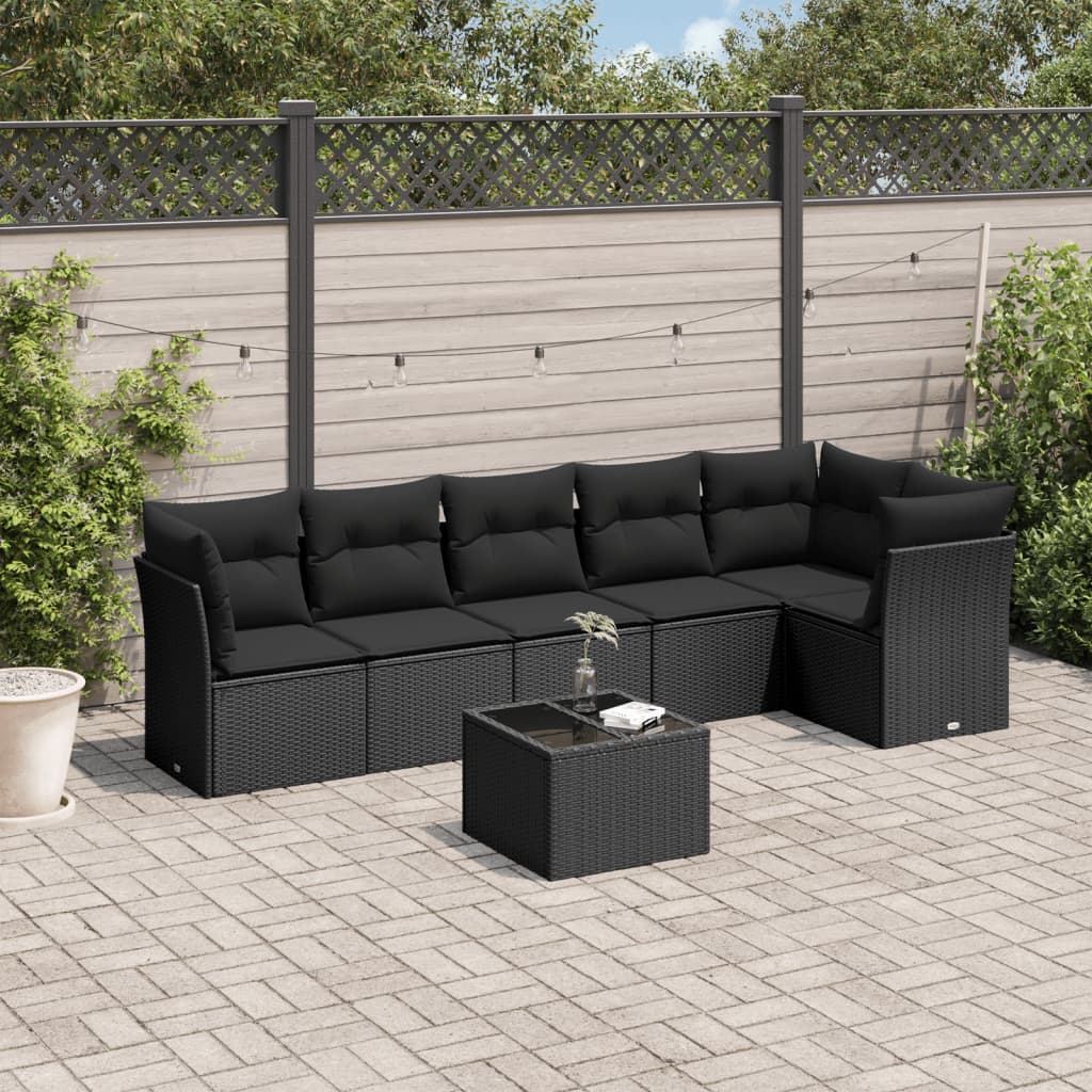 Set De Sofás De Jardín 6 Pzas Y Cojines Ratán Sintético Gris