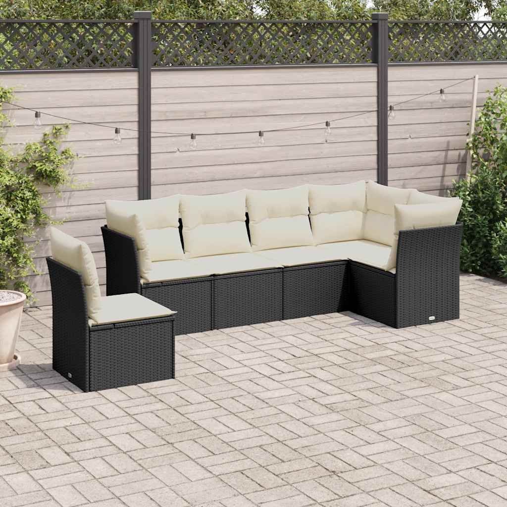 Set De Sofás De Jardín 6 Pzas Y Cojines Ratán Sintético Gris