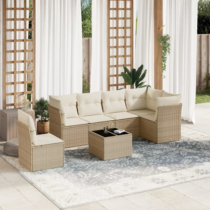 Set De Sofás De Jardín 6 Pzas Y Cojines Ratán Sintético Gris