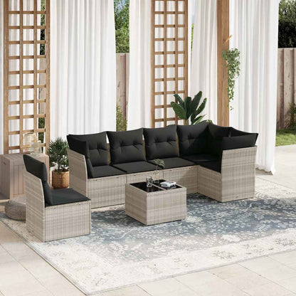 Set De Sofás De Jardín 6 Pzas Y Cojines Ratán Sintético Gris