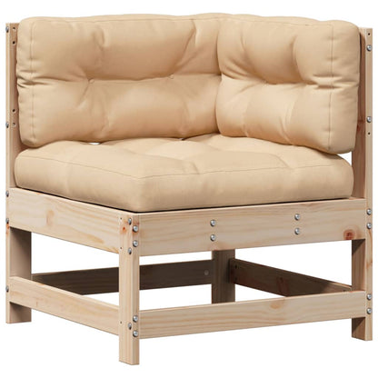 Juego De Muebles De Jardín 7 Pzas Y Cojines Madera Maciza Pino