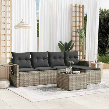 Set De Sofás Jardín Y Cojines 5 Pzas Ratán Sintético
