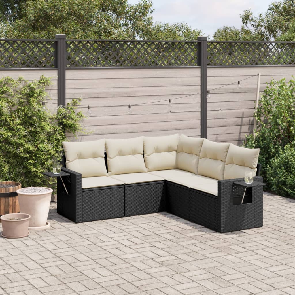 Set De Sofás De Jardín 6 Pzas Y Cojines Ratán Sintético Gris