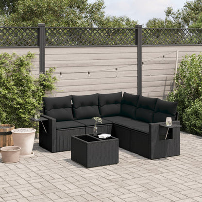 Set De Sofás De Jardín 6 Pzas Y Cojines Ratán Sintético Gris