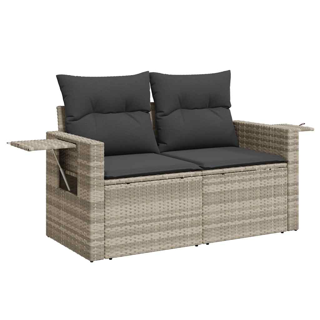 Set De Sofás De Jardín 6 Pzas Y Cojines Ratán Sintético Gris