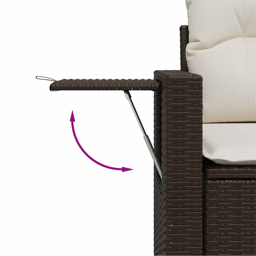 Set Sofás De Jardín 6 Piezas Y Cojines Ratán Sintético Marrón