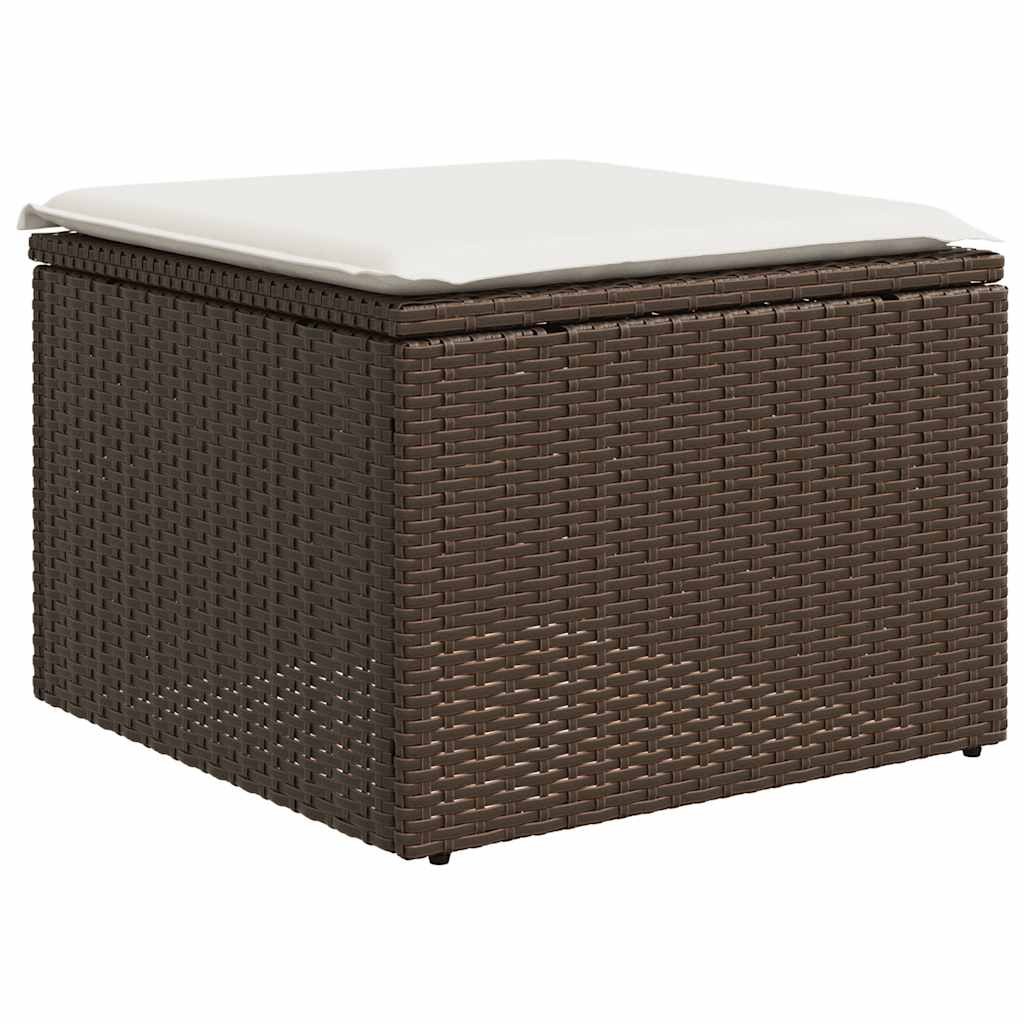 Set Sofás De Jardín 6 Piezas Y Cojines Ratán Sintético Marrón