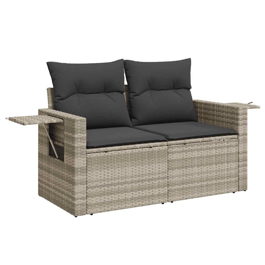 Set Muebles Jardín 9 Pzas Y Cojines Ratán Sintético