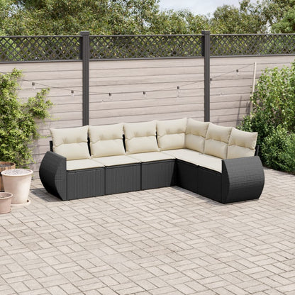Set Sofás De Jardín 6 Piezas Y Cojines Ratán Sintético Marrón