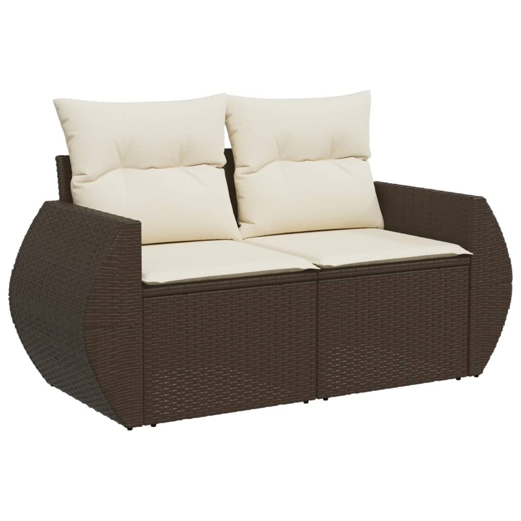 Set Sofás De Jardín 6 Piezas Y Cojines Ratán Sintético Marrón