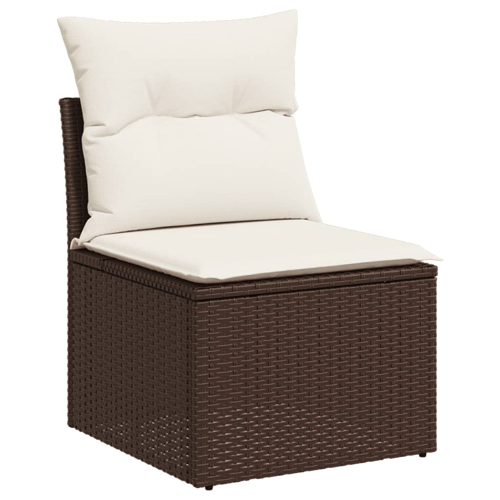 Set Sofás De Jardín 6 Piezas Y Cojines Ratán Sintético Marrón