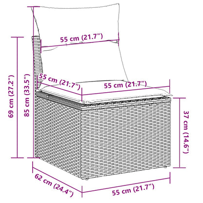 Set De Sofás De Jardín 6 Pzas Y Cojines Ratán Sintético Gris