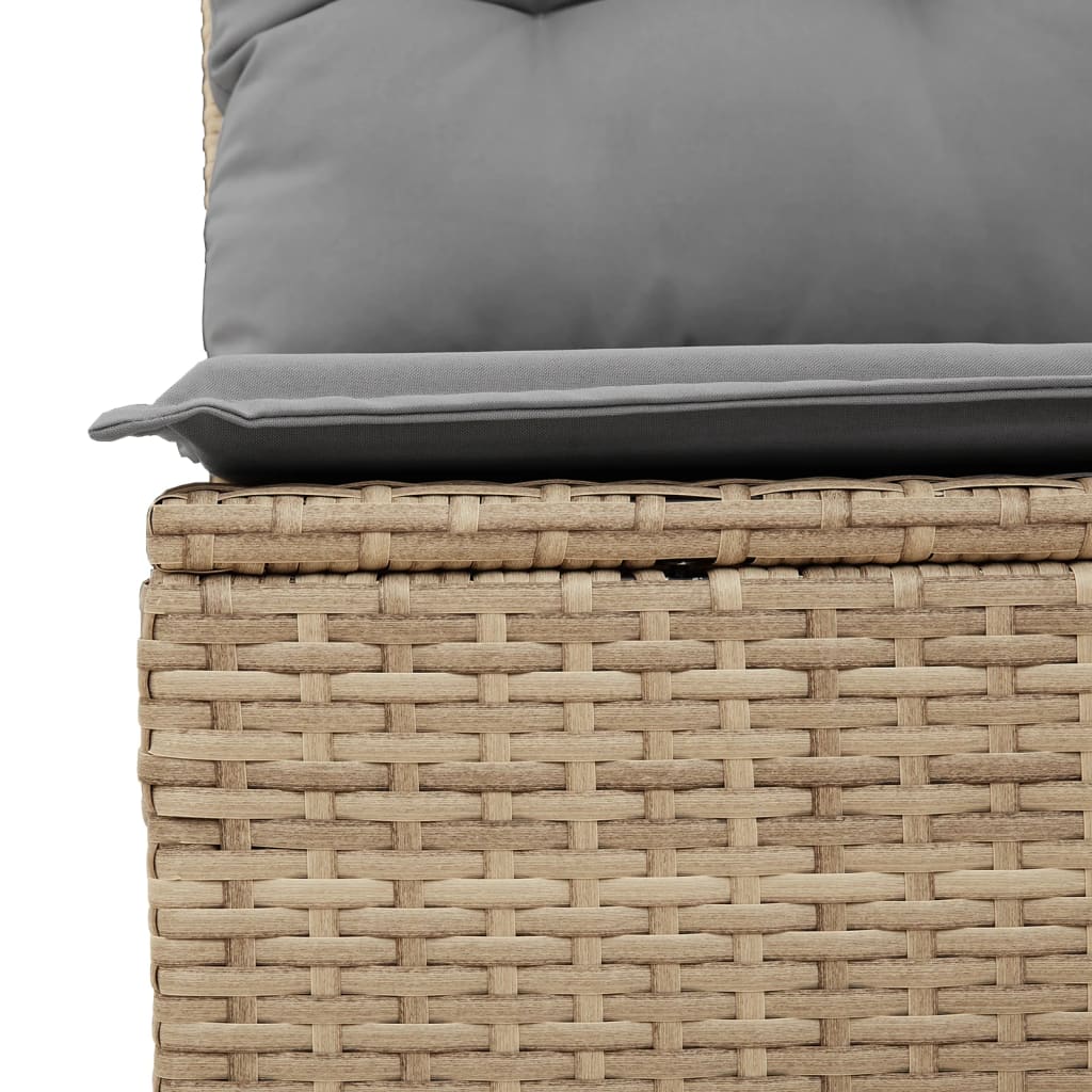 Set De Sofás De Jardín 9 Pzas Con Cojines Ratán Sintético Beige