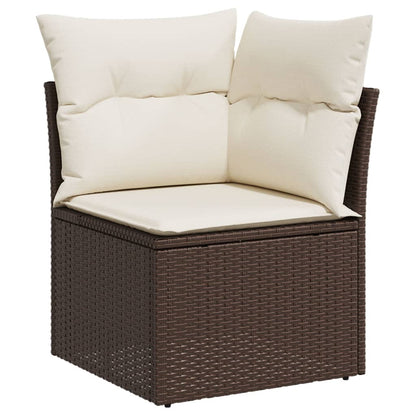 Set Sofás De Jardín 8 Piezas Y Cojines Ratán Sintético Marrón