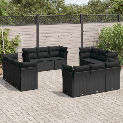 Set Sofás De Jardín Con Cojines 13 Piezas Ratán Sintético Gris