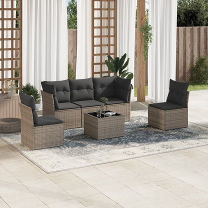 Set Comedor De Jardín 5 Piezas Y Cojines Ratán Sintético Marrón