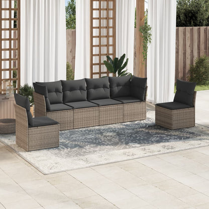 Set De Sofás De Jardín 7 Pzas Con Cojines Ratán Pe