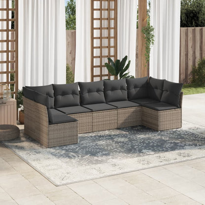 Set De Sofás De Jardín 8 Pzas Y Cojines Ratán Sintético Gris