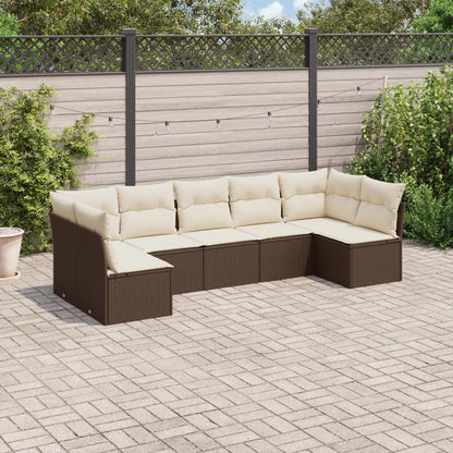 Set De Sofás De Jardín 8 Pzas Y Cojines Ratán Sintético Gris