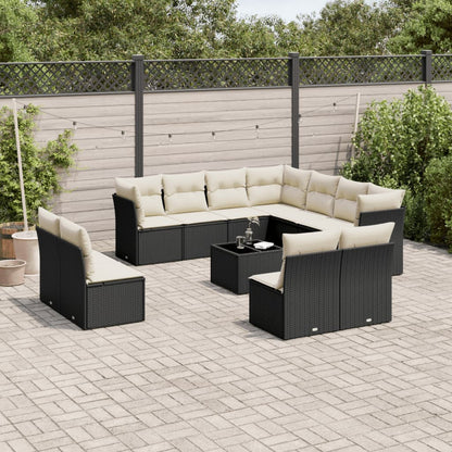 Set De Sofás De Jardín 11 Pzas Y Cojines Ratán Sintético Gris