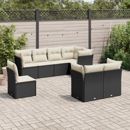 Set De Sofás De Jardín 8 Pzas Y Cojines Ratán Sintético Gris