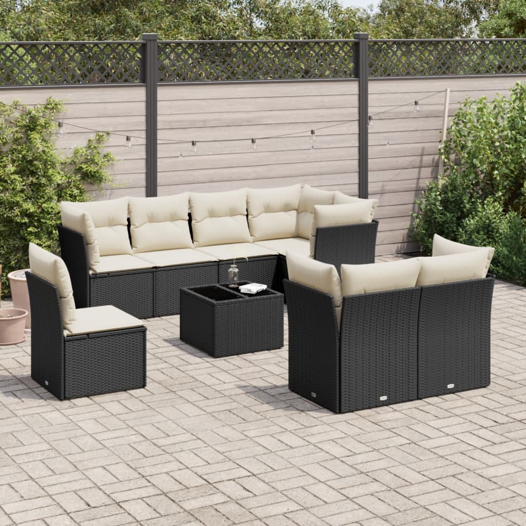 Set De Sofás De Jardín 8 Pzas Y Cojines Ratán Sintético Gris