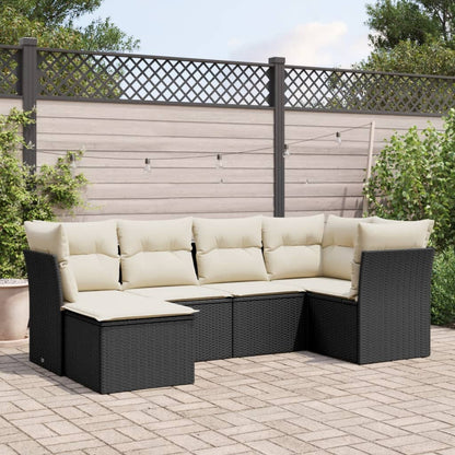 Set De Sofás De Jardín 6 Pzas Y Cojines Ratán Sintético Gris