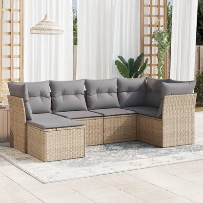 Set De Sofás De Jardín 6 Pzas Y Cojines Ratán Sintético Gris
