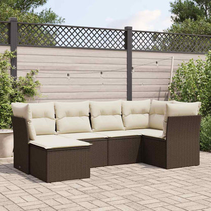 Set De Sofás De Jardín 6 Pzas Y Cojines Ratán Sintético Gris