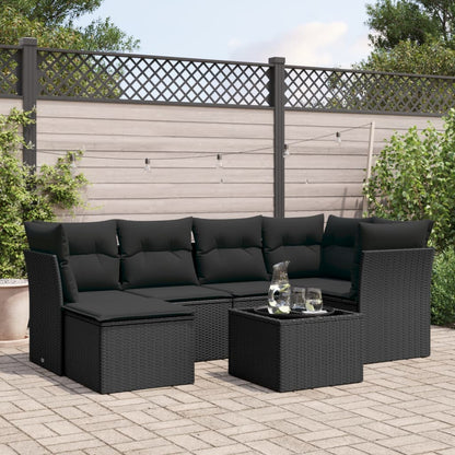 Set De Sofás De Jardín 6 Pzas Y Cojines Ratán Sintético Gris
