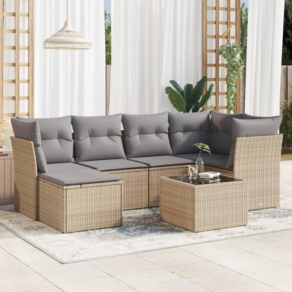 Set De Sofás De Jardín 6 Pzas Y Cojines Ratán Sintético Gris