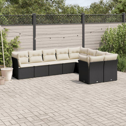 Set Sofás Jardín 10 Pzas Con Cojines Ratán Sintético