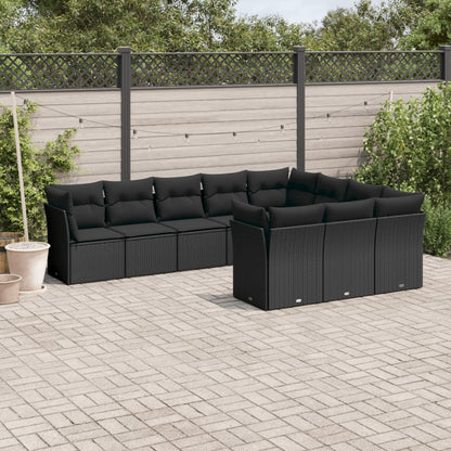 Set De Sofás De Jardín 11Pzas Con Cojines Ratán Sintético Beige