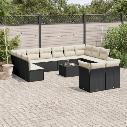 Set De Sofás De Jardín 12 Pzas Y Cojines Ratán Sintético Gris