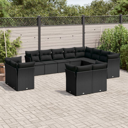 Set Sofás De Jardín Con Cojines 13 Piezas Ratán Sintético Gris