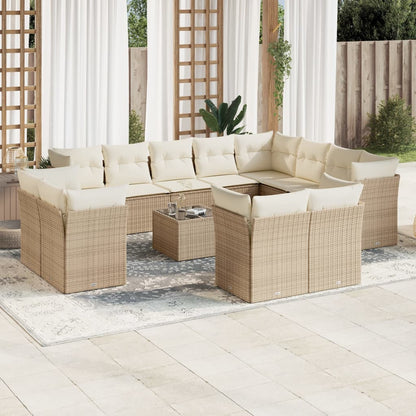 Set Sofás De Jardín Con Cojines 13 Piezas Ratán Sintético Gris