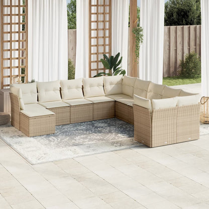 Set De Sofás De Jardín Y Cojines 12 Pzas Ratán Sintético Marrón