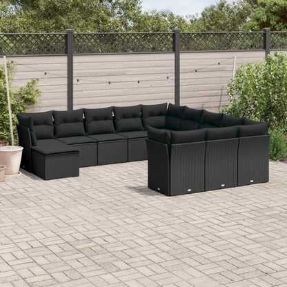 Set Sofás De Jardín Con Cojines 13 Piezas Ratán Sintético Gris
