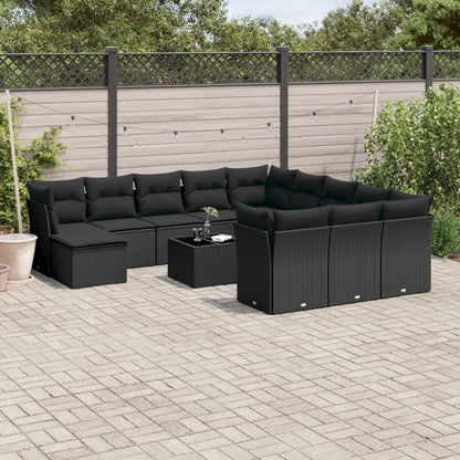 Set Sofás De Jardín Con Cojines 13 Piezas Ratán Sintético Gris