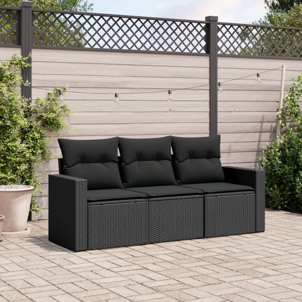Set De Sofás De Jardín 4 Pzas Y Cojines Ratán Sintético Marrón