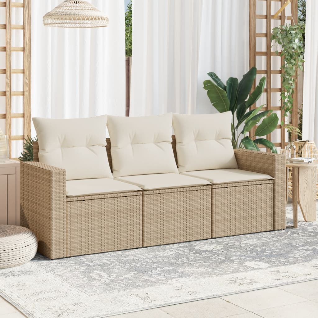 Set De Sofás De Jardín 4 Pzas Y Cojines Ratán Sintético Marrón