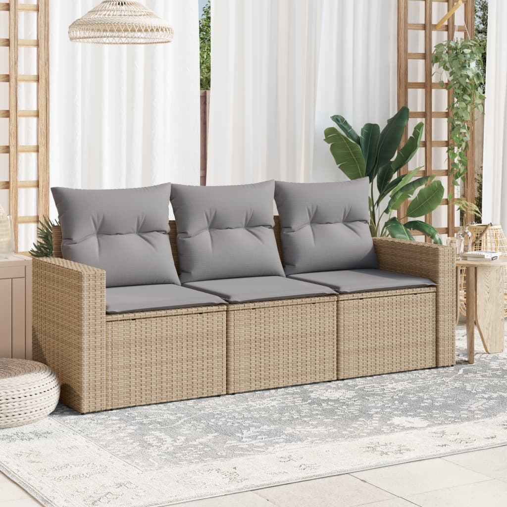 Set De Sofás De Jardín 4 Pzas Y Cojines Ratán Sintético Marrón