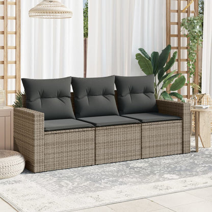 Set De Sofás De Jardín 4 Pzas Y Cojines Ratán Sintético Marrón